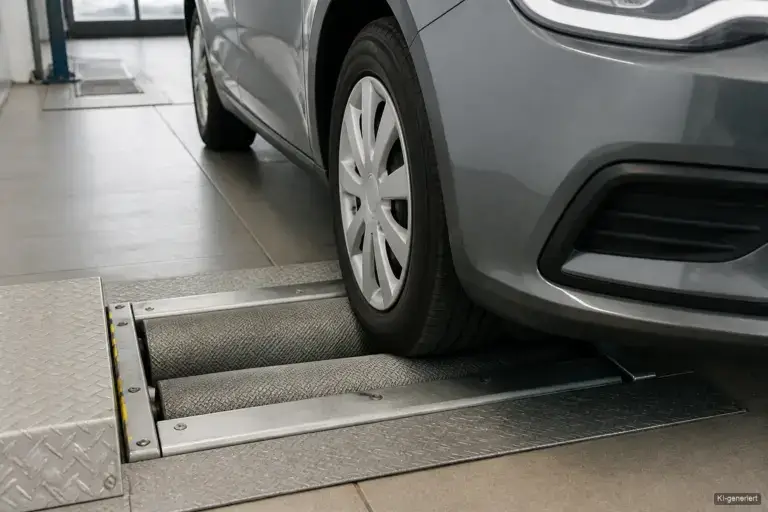 Fahrzeug auf dem Bremsenprüfstand