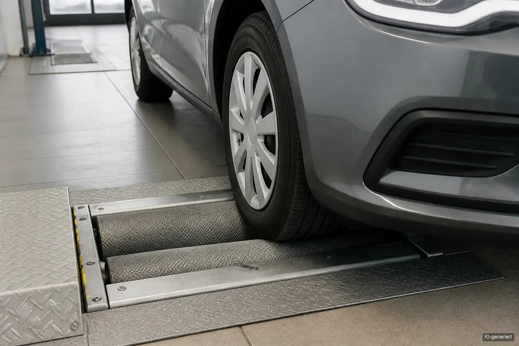 Fahrzeug auf dem Bremsenprüfstand